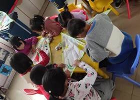 新宁县清江桥乡中间幼儿园开展风筝舞春意——巧手绘风筝教育运动