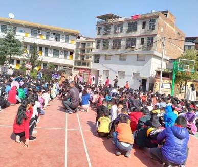 邵阳县白仓中间完小大型消防应急疏散演练