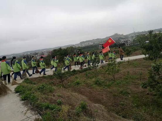 洞口县茶场黉舍党支部主题党日参加“与雷锋偕行”美化环境