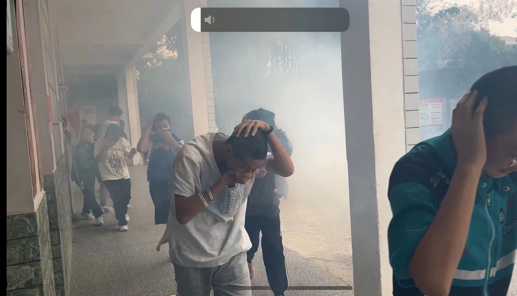 洞口县管竹中学开展消防疏散演练活动