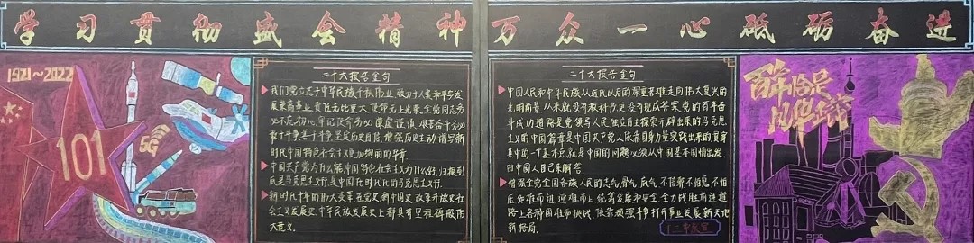 竹市镇中学举行“粉墨绘新程,学习二十大”主题黑板报优秀作品展示