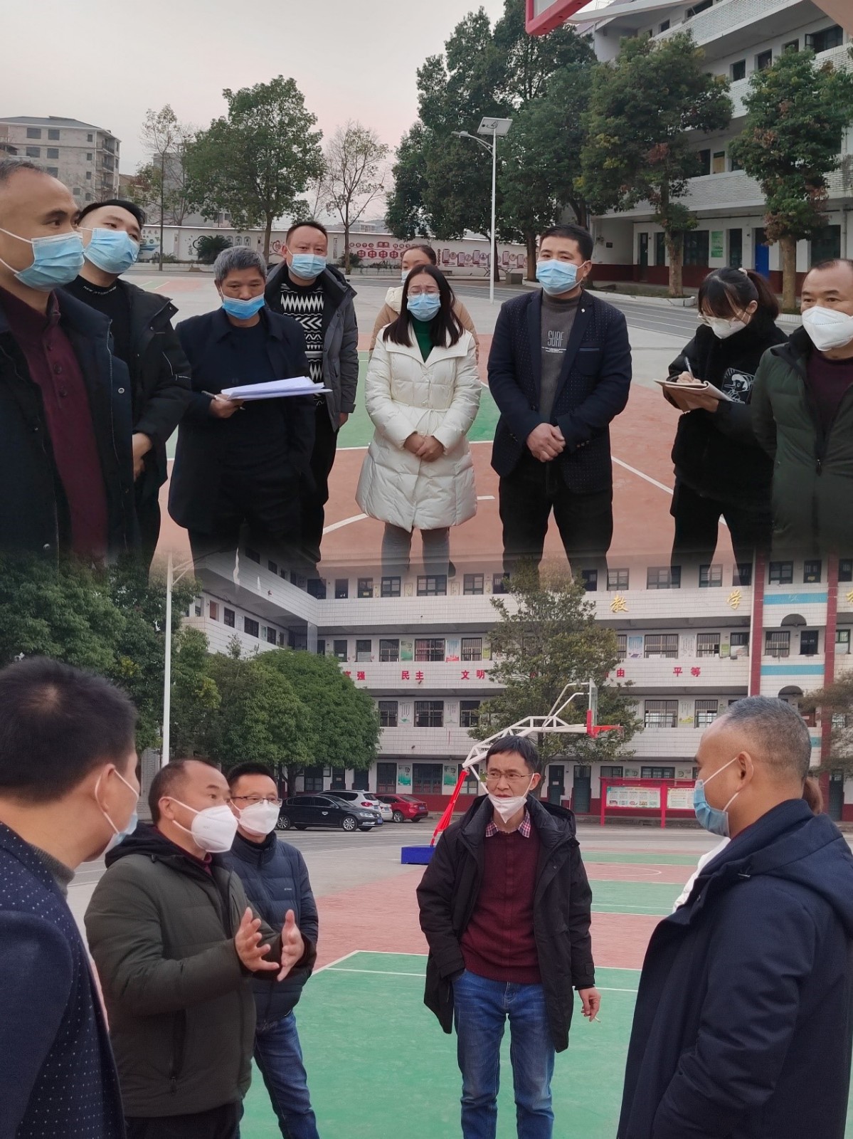 白沙中学创乡镇标准化寄宿制学校迎检评估验收工作