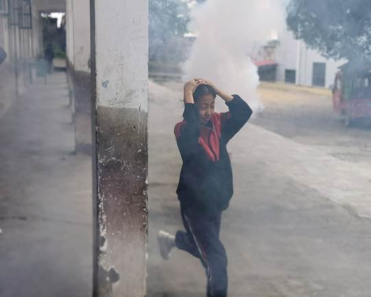 横溪初级中学开展消防减灾应急模拟演练