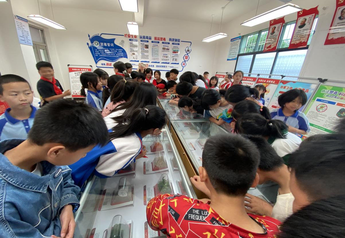 塘田市镇中学联合镇完小开展6.26禁毒日活动