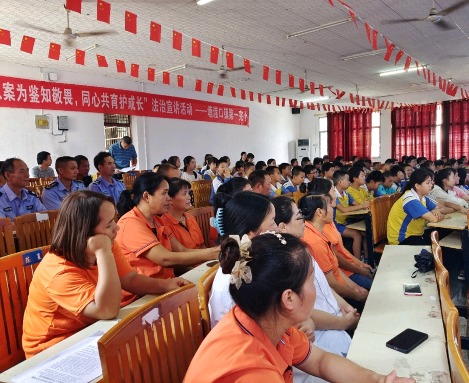 塘渡口镇第一完全小学开展＂同心护蕾，护航成长＂法治宣讲大课堂