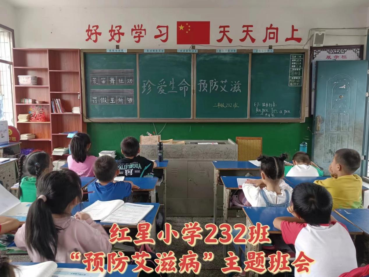 武冈市红星小学开展“预防艾滋病、结核病”宣传