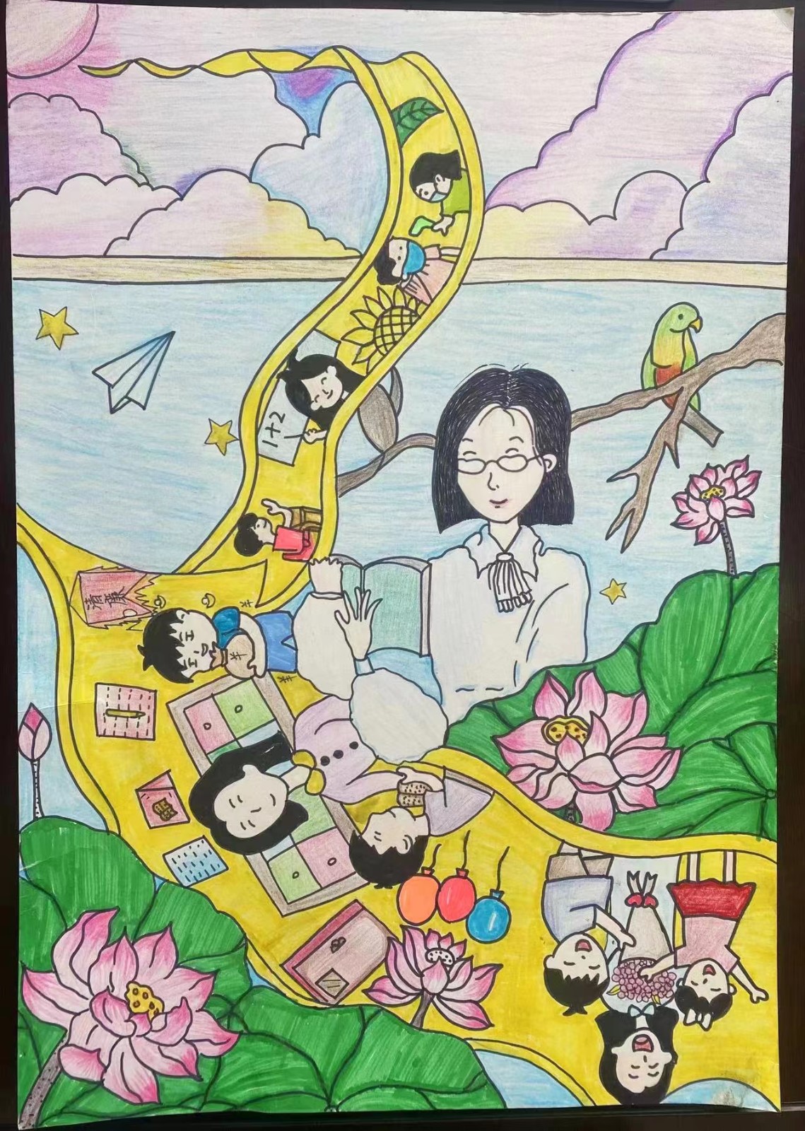 回龙寺镇中心幼儿园开展“廉洁”主题教师绘画