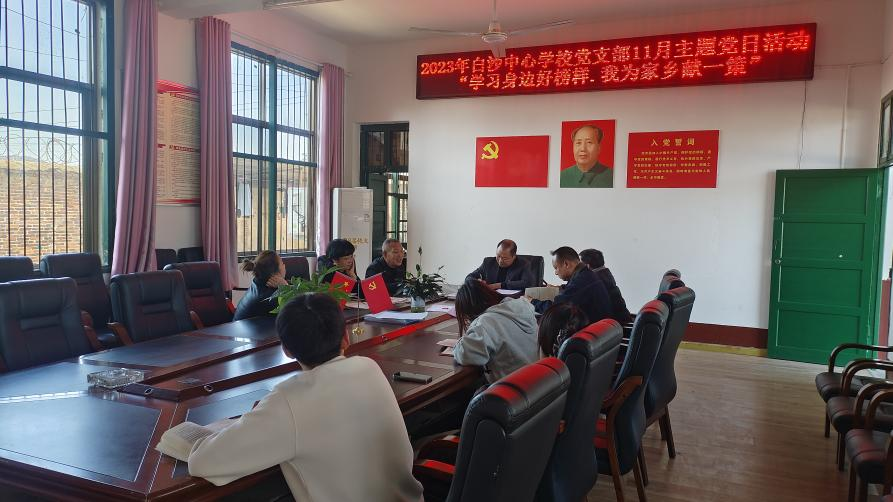 新宁县金石镇白沙中心学校党支部开展主题党日活动
