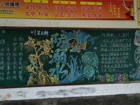 蔡桥乡初级中学开展“防溺水”黑板报评比