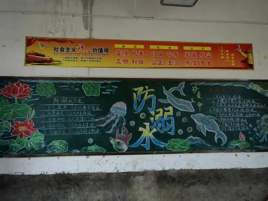 蔡桥乡初级中学开展“防溺水”黑板报评比