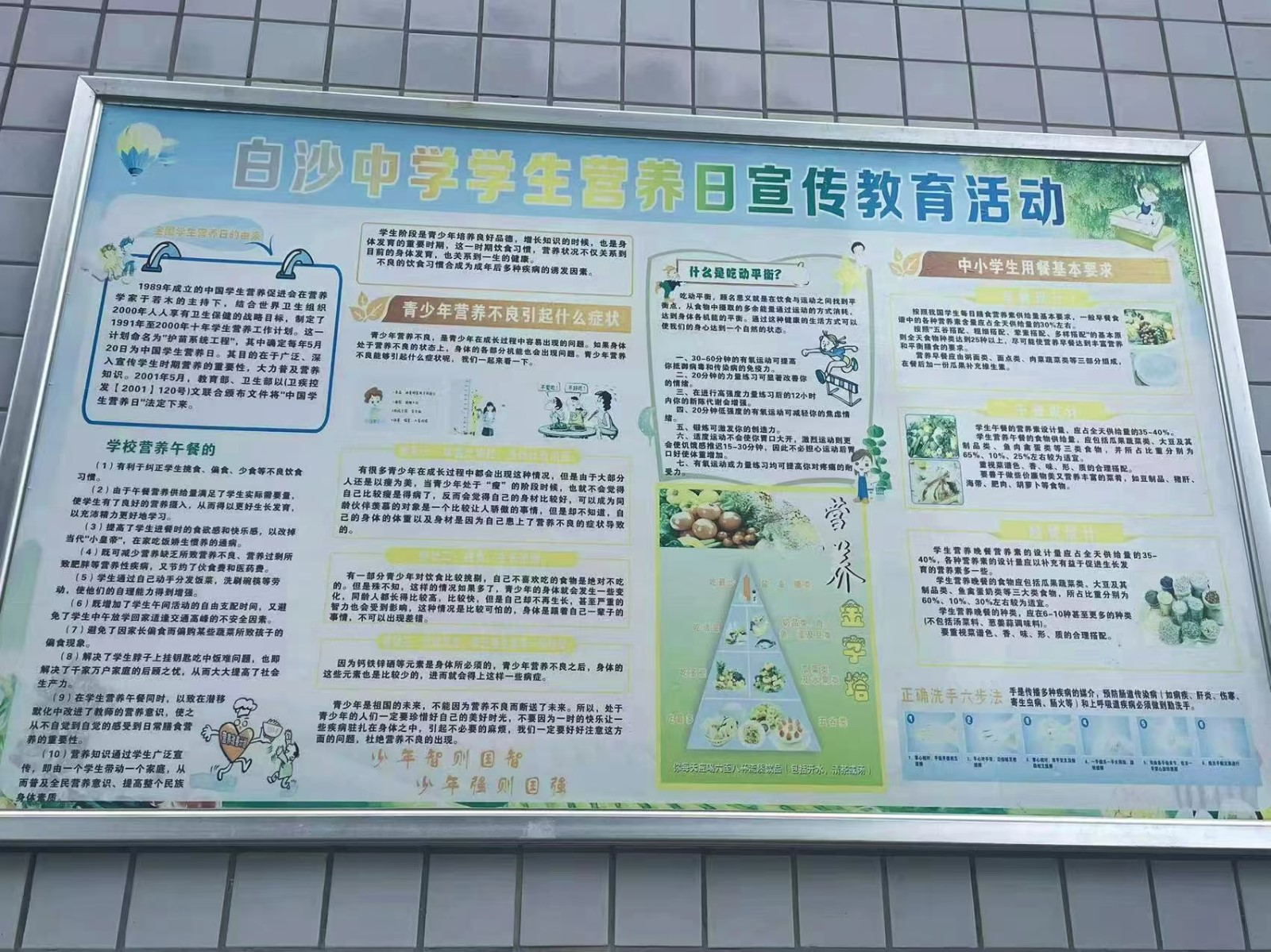 白沙中学成功举办“5.20学生营养周”