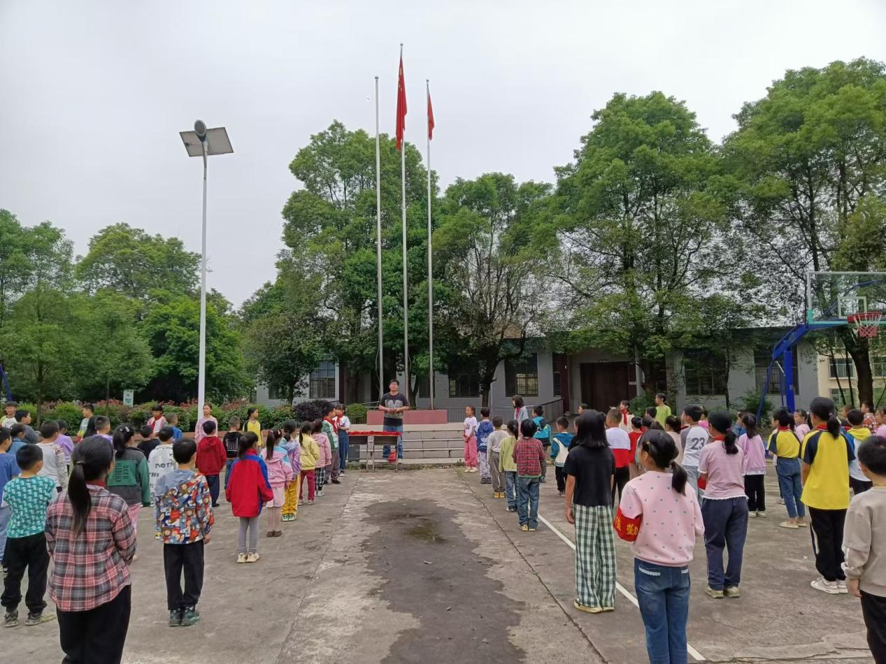 “星星火炬伴成长”下花桥镇中心完全小学新队员入队仪式