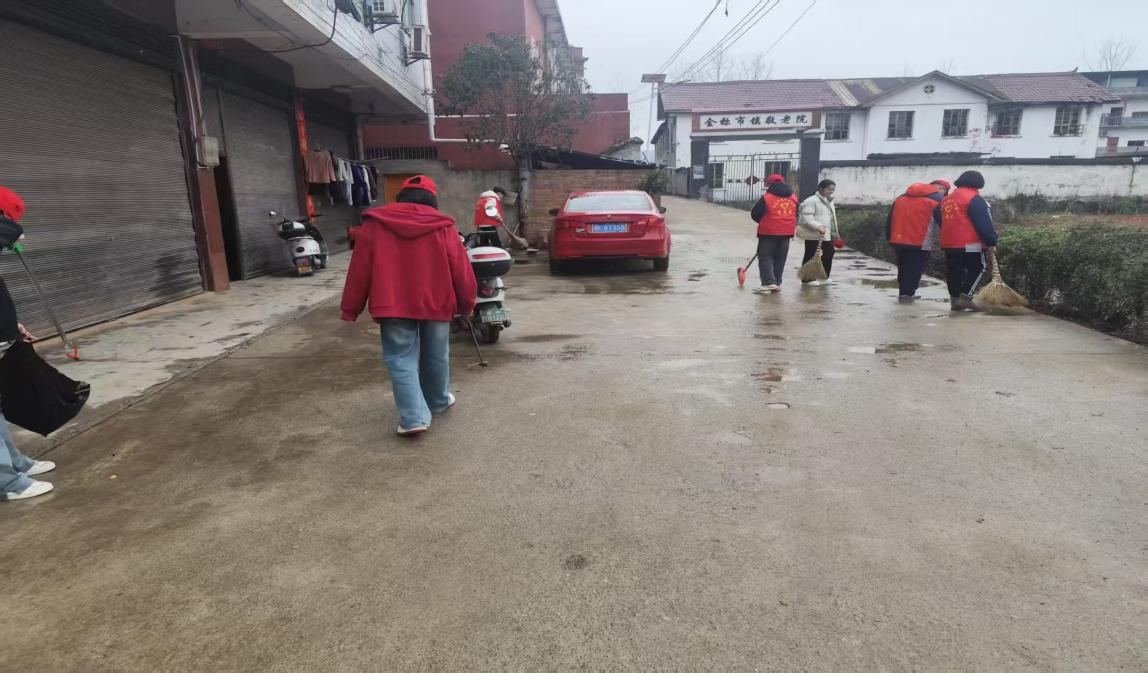 金称市镇中学开展“环保行动，美化校园”学雷锋志愿者服务